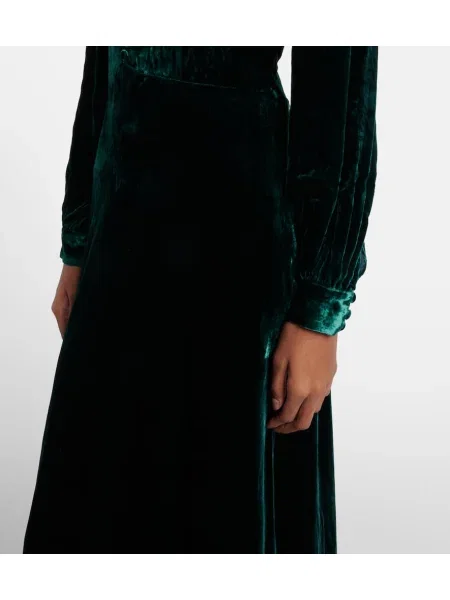 Rochie Rixo de catifea verde