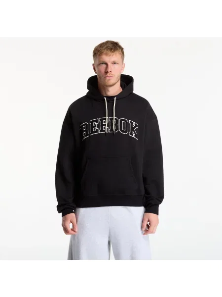 Суичър с качулка Reebok черно