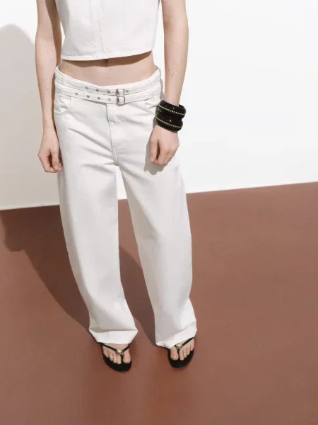 Широкі джинси MANGO білий