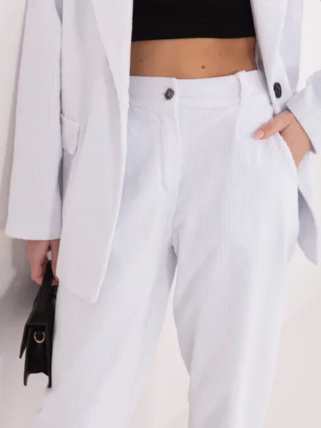Панталон Rue Paris с шипове бяло
