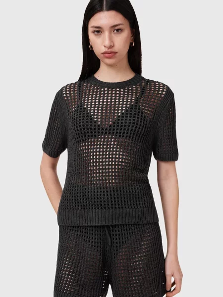 Bluza AllSaints PALOMA za žene bez uzorka crna
