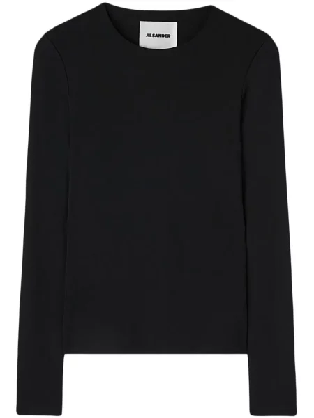 Tricou Jil Sander din jerseu lung negru