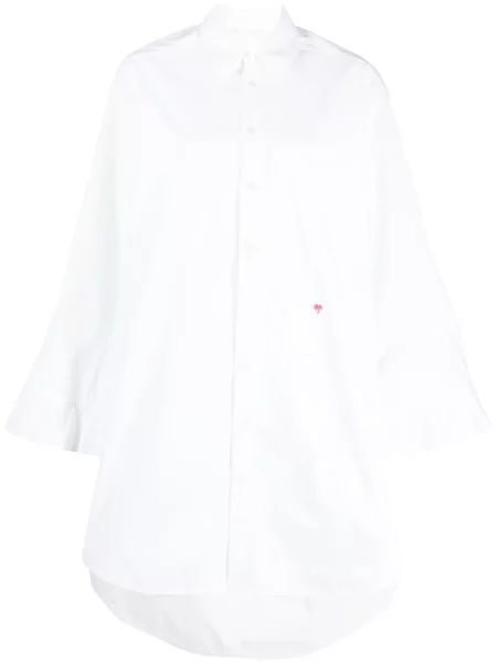 Sukienka koszulowa Palm Angels dzwony garniturowa biała