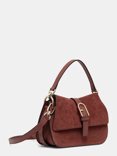 Top Furla din piele roșu