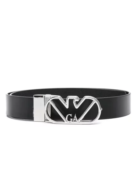 Curea Emporio Armani din piele cu cataramă cu autograf