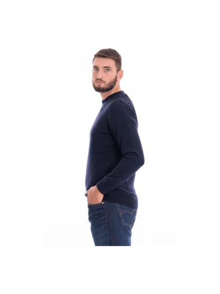 Sweter Barbour wełniany niebieski