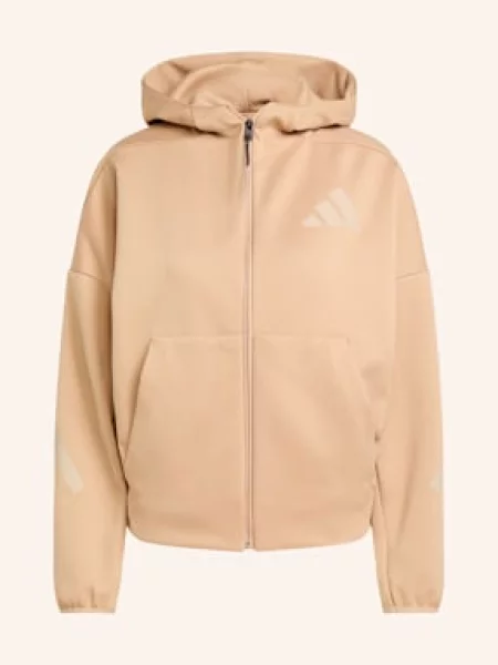 Adidas Mikinová Bunda Z.N.E Full světle hnědá béžová