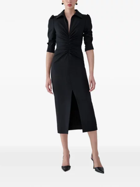 Rochie midi Carolina Herrera cu volane negru