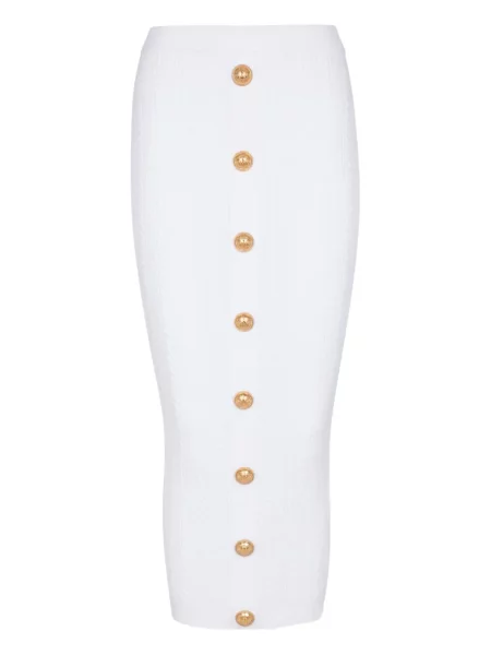 Dzianinowa spódnica Balmain biała