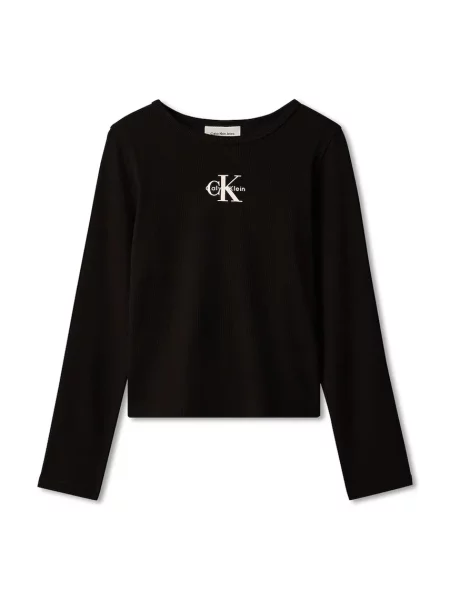 Calvin Klein Jeans блуза с дълги ръкави за деца с черно