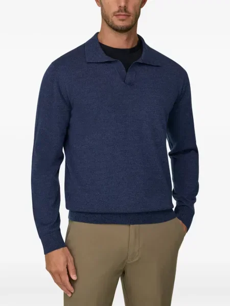 Μάλλινο polo Boggi Milano μπλε