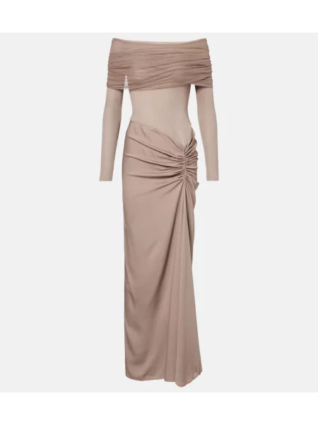 Rochie Christopher Esber din jerseu bej