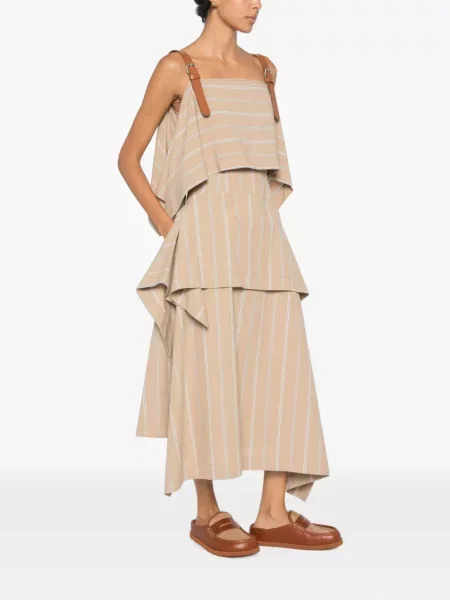 Rochie maxi Moschino cu dungi cu bretele