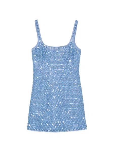 Sukienka mini Simkhai z koralikami garniturowa niebieska