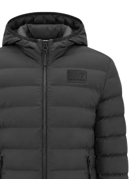 Geacă Ea7 Emporio Armani cu glugă gri
