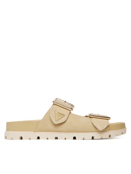 Шльопанці Guess FLTFST бежевий