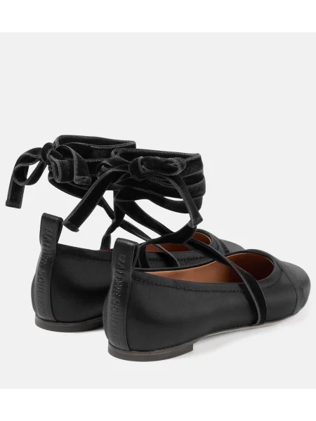 Balerini Malone Souliers din satin negru