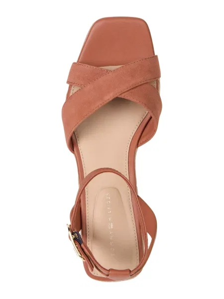 Tommy Hilfiger Espadrile Leather & Suede Mid Wedge Espad maro