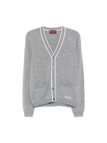 Sweter Gucci z logo szary