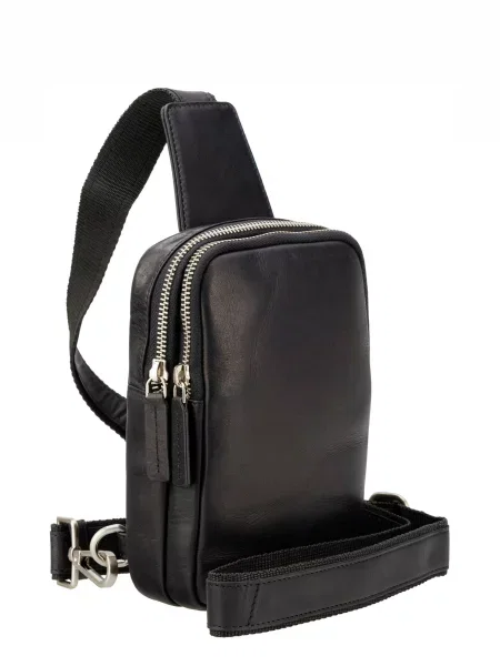 Кожаная сумка через плечо Visconti черная