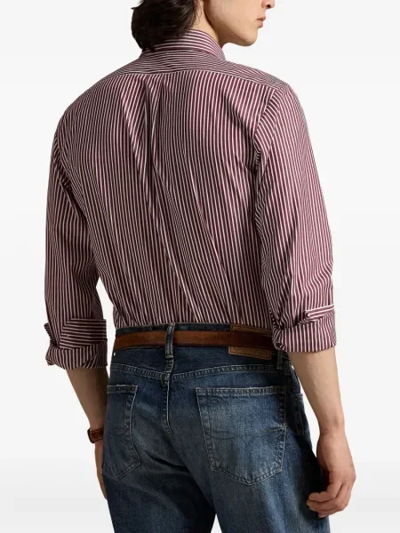 Ριγέ polo Polo Ralph Lauren με κουκούλα με αυτόγραφο λευκό
