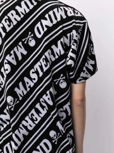 Tricou Mastermind Japan din velur cu imagine negru