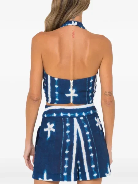 Top Jbq cu gât halter albastru