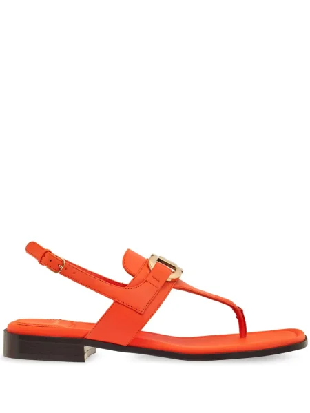 Sandale Ferragamo din piele fără toc portocaliu