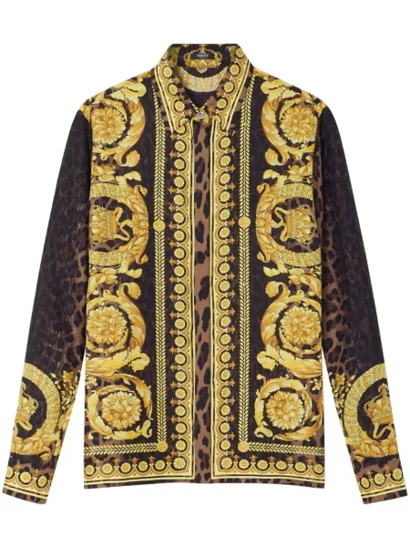 Cămașă Versace de mătase negru