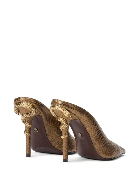 Papuci tip mules Roberto Cavalli cu model piele de șarpe