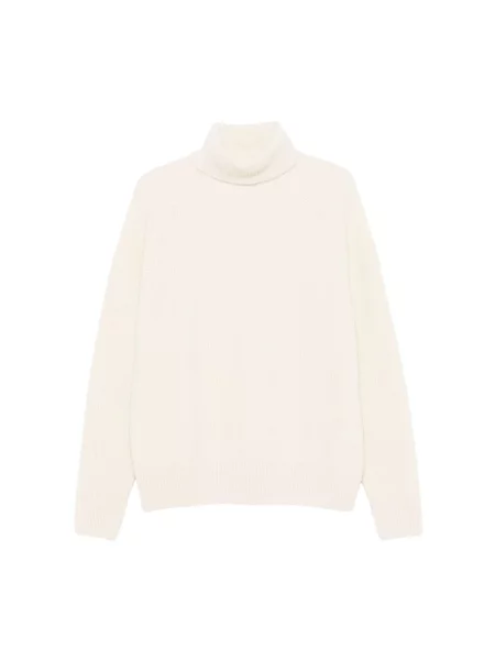 Sweter z golfem Hugo Boss wełniany biały