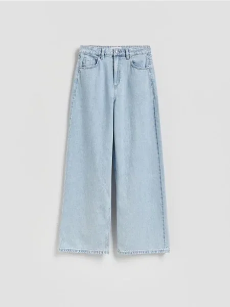 Reserved Blugi wide leg albastru