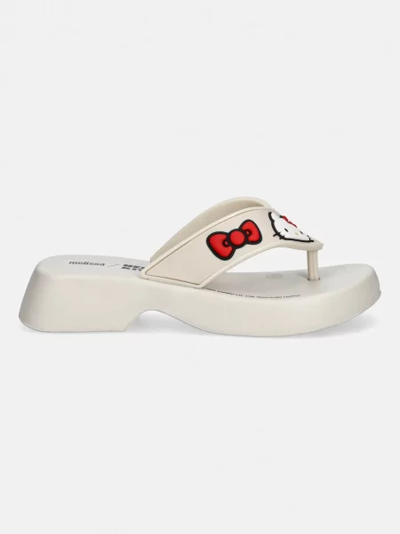Melissa klapki MELISSA FLATFORM + HELLO KITTY AND beżowe
