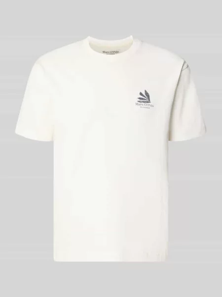 T-shirt o kroju relaxed fit z czystej bawełny Marc O'polo biała