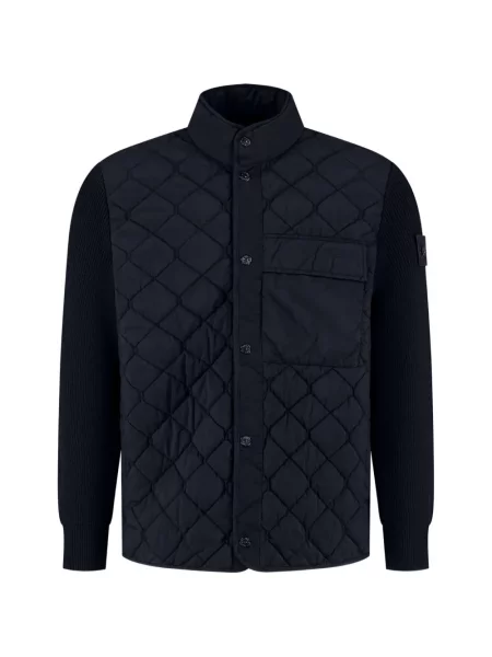 Matlasat geacă Stone Island cu strasuri negru