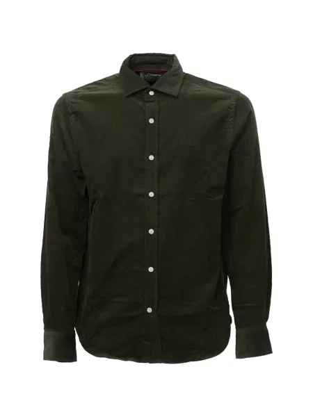 Cămașă Mc2 Saint Barth de catifea cord verde