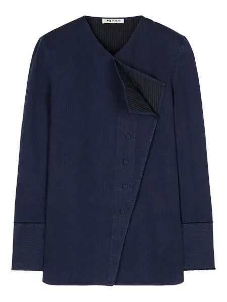 Koszula Ports 1961 w paski asymetryczna niebieska