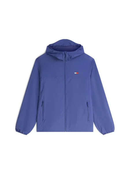 Geacă Tommy Hilfiger cu glugă cu autograf albastru