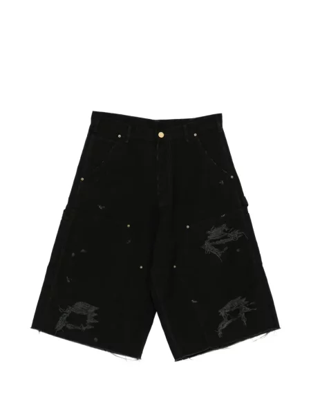 Pantaloni scurți Kamiya zdrențuiți negru