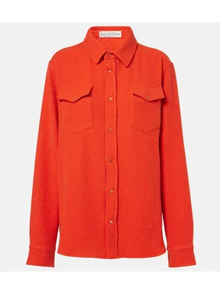 Cămașă God's True Cashmere din cașmir portocaliu