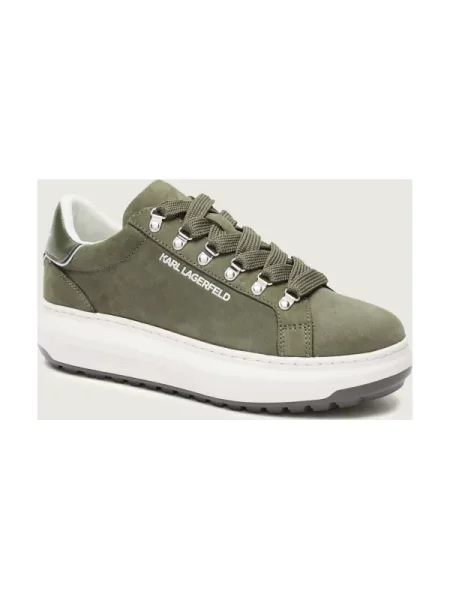 Karl Lagerfeld Sneakers KAPRI LUG | piele întoarsă kaki