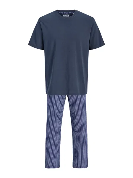 JACK & JONES Pijama lungă JACMILLER bleumarin / gențiană / pastel albastru