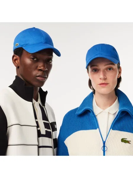 Lacoste Czapka Unisex Z Organicznej Bawełny Twill niebieska