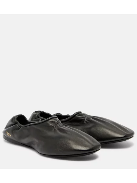 Balerini Alaïa din piele negru