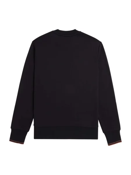 Haftowana bluza Fred Perry z okrągłym dekoltem czarna