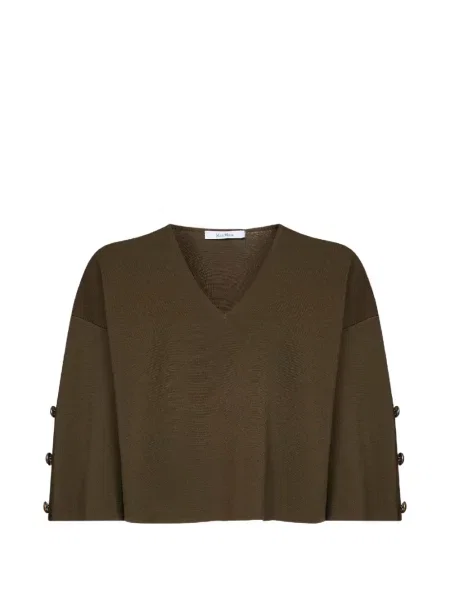 Pulover Max Mara cu decolteu în V verde
