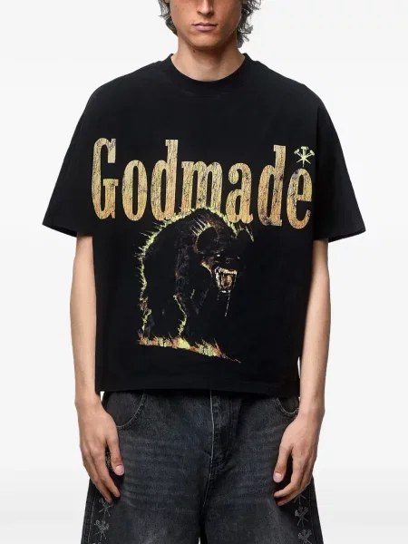 Тениска Godmade черно