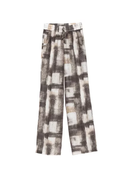 Pantaloni Kiton cu imagine cu imprimeu abstract maro