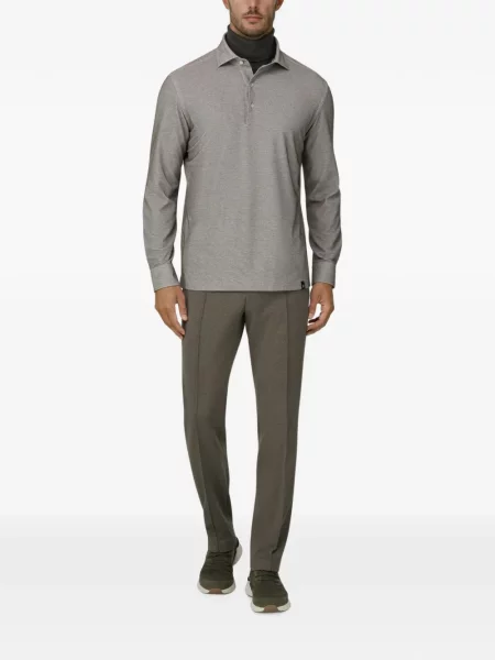 Tricou polo Boggi Milano din jerseu maro