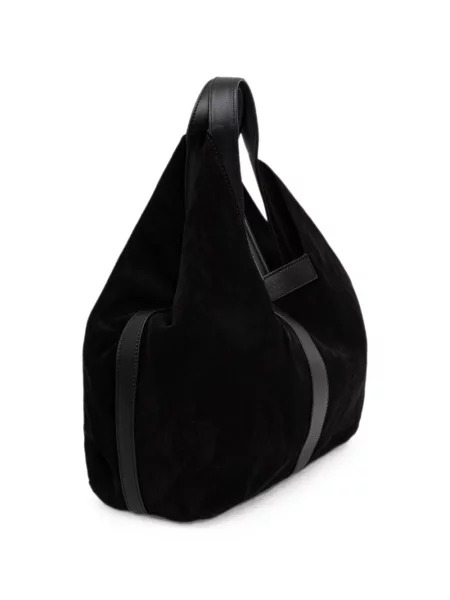 Τσάντα shopper Twinset σουέτ μαύρο
